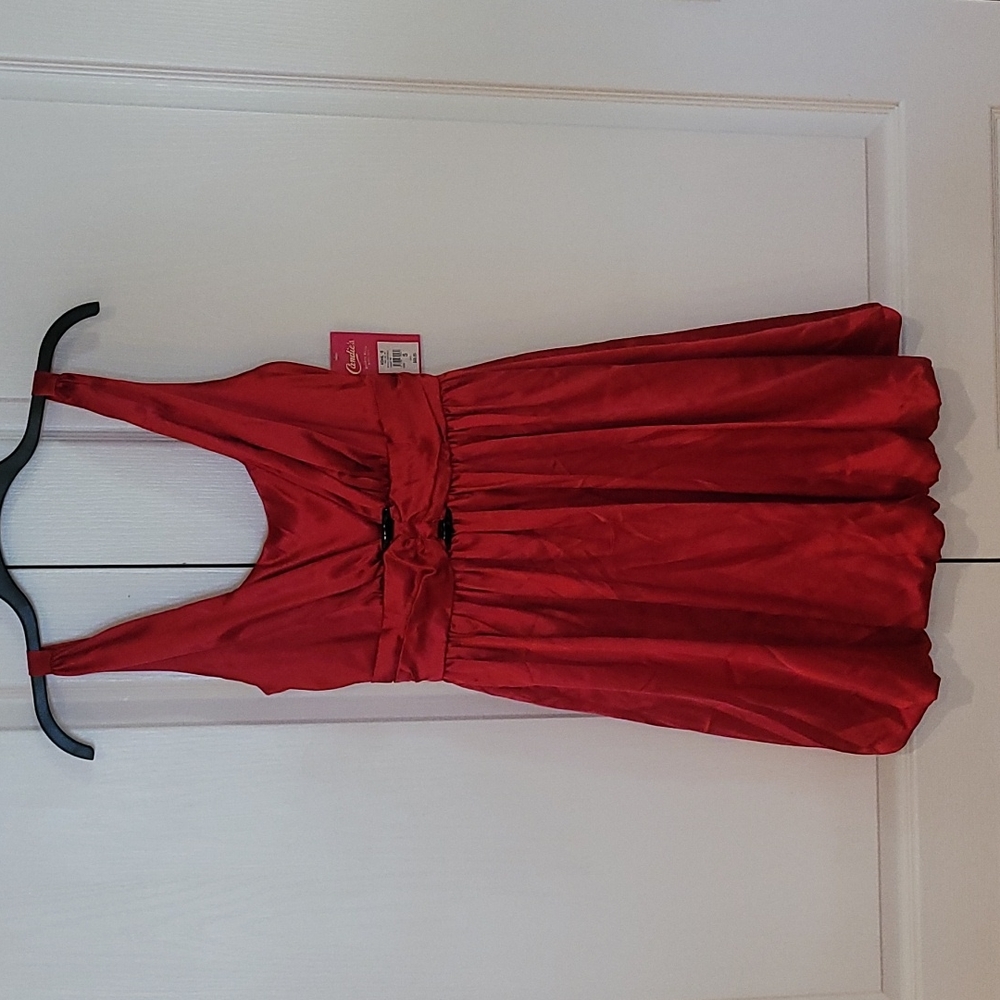 Candie's Satin Bubble Hem Dress